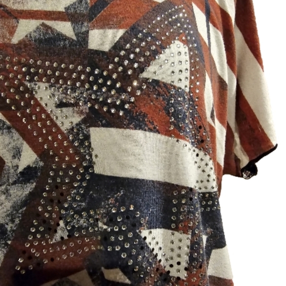 Vanilla Sugar Front Tie Patriotic Top Size Medium 4th of July Top - Picture 2 of 6